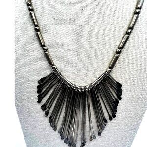 Vintage Silver Statement Necklace With Unique Pendant Design.  A53